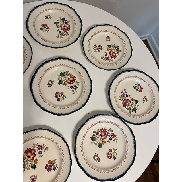 1900 - 1909 Set of 8 "Shanghai" by Longwy Plates, Early 1900s For Sale - Image 5 of 9