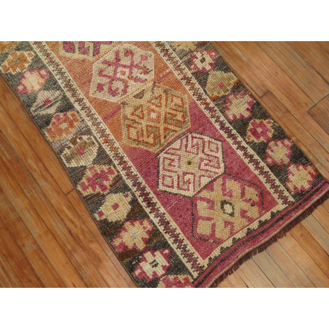 Brown Vintage Zabihi Collection Turkish Anatolian Runner - 2'9" x 11'10" For Sale - Image 8 of 9