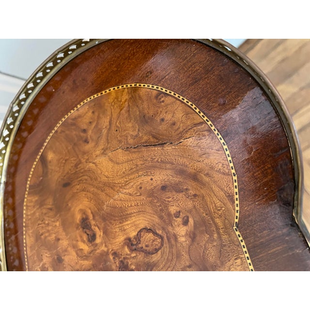 Wood French Style Vintage Kidney Shaped Side Table For Sale - Image 7 of 8