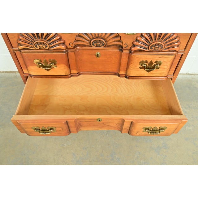 Wood Harden Furniture Georgian Solid Cherry Wood Three-Drawer Block Front Dresser or Chest of Drawers For Sale - Image 7 of 15