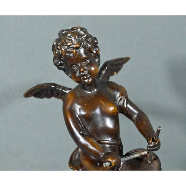 A. Moreau, Putto with Tambourine, Late 19th Century, Bronze For Sale - Image 5 of 18