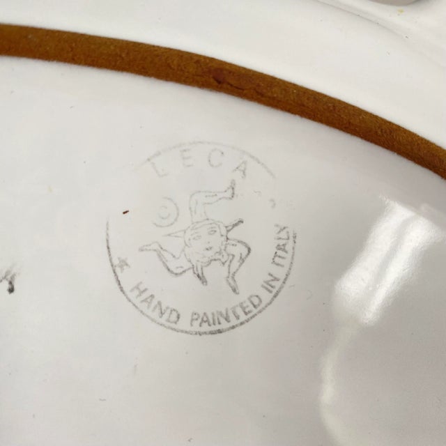 White Vintage Italian Pottery Caleca Fabio Fish Plate Hand Painted Decorative Dish Signed For Sale - Image 8 of 9