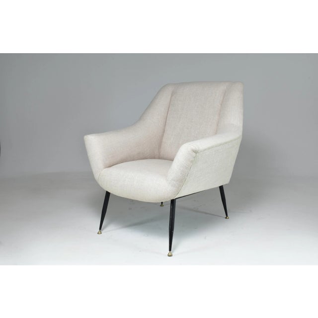 1950s Restored Italian Mid-Century Modern Wingback Armchair, 1950s Design For Sale - Image 5 of 12