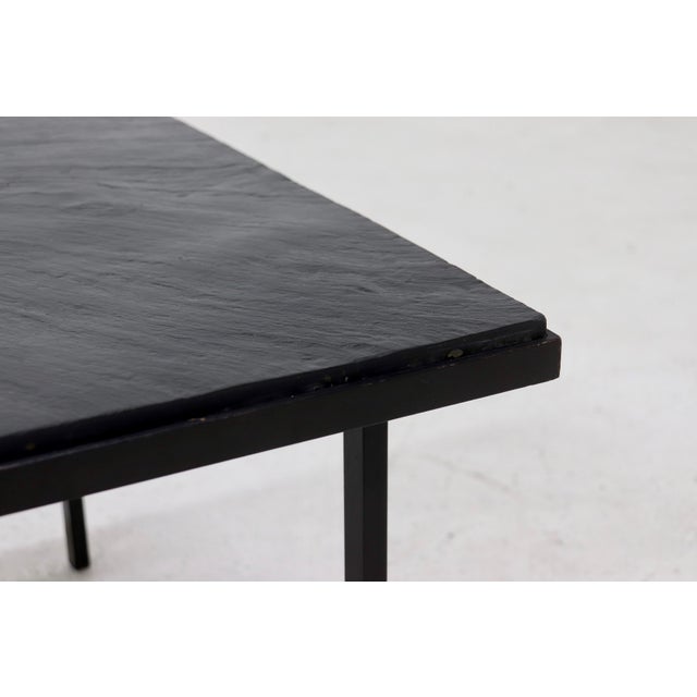 Minimalist Steel and Slate Side or Coffee Table, 1960s For Sale - Image 4 of 10