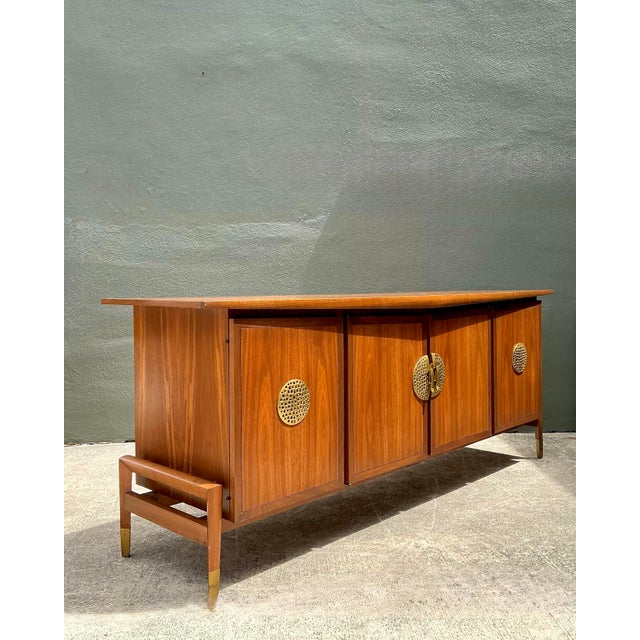 Baker Furniture Company Vintage Helen Hobey for Baker Asian Medallion Credenza For Sale - Image 4 of 12