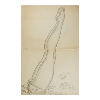 Vintage 1930's Pinup Girl Illustration Drawing by Dick Boone For Sale