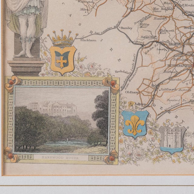 Paper 1860's Antique West Yorkshire Map For Sale - Image 7 of 12