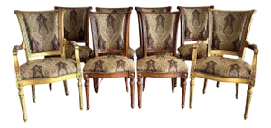Late 20th Century Set of Eight Karges Louis XVI Style Dining Chairs