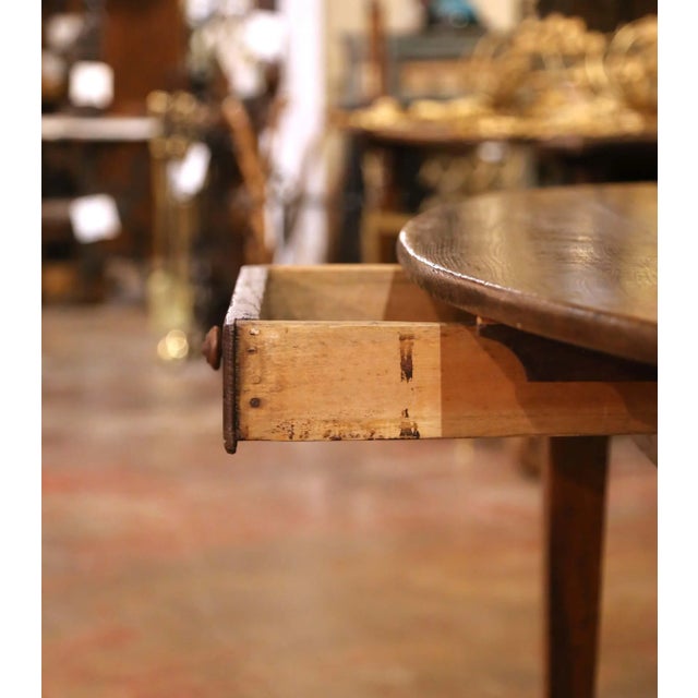 Chestnut 19th Century French Louis Philippe Chestnut and Oak Oval Farmhouse Dining Table For Sale - Image 8 of 11
