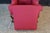 Vintage Queen Anne Style Mahogany Wingback Club Library Accent Arm Chair Red For Sale - Image 10 of 18