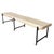Modern Acacia Slab & Iron Bench For Sale - Image 4 of 6