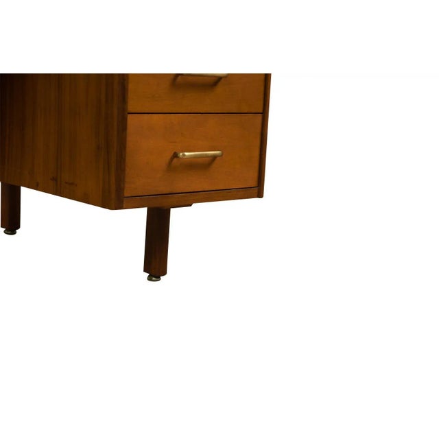 Wood 1970s Mid-Century Walnut Large Executive Desk For Sale - Image 7 of 10