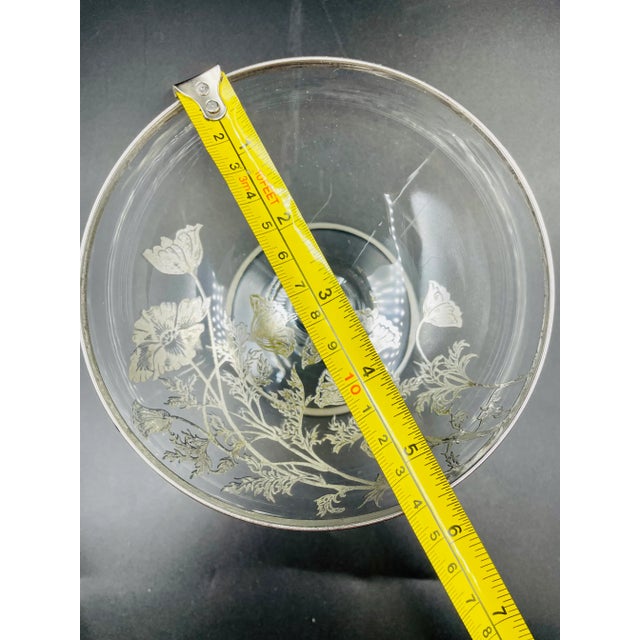 Mid 20th Century Silver City Glass Co. “Flanders Clear” Pattern Compote & Square Bowl Set - 2 Pieces For Sale In Los Angeles - Image 6 of 11