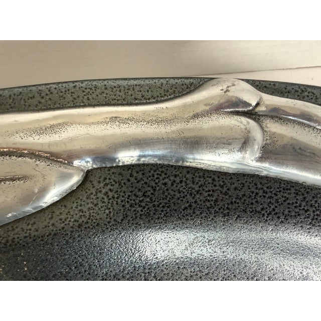 Contemporary Modern Carrol Boyes Signed Figural Cast Aluminum and Powder-Coated Oval Platter For Sale - Image 3 of 11