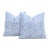 Jodhpur Garden, Blue & White Floral Block Print Pillows, Pair For Sale
