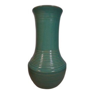1930s Pacific Hand-Thrown Vase in Jade Green For Sale