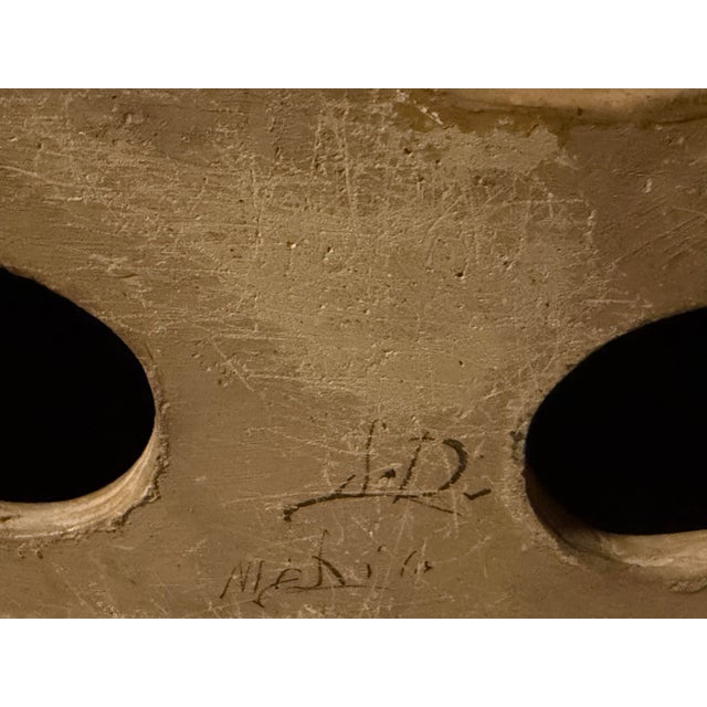 Mexican Tonalá Large Handmade Recumbent Feline With Intricate Designs For Sale - Image 3 of 6