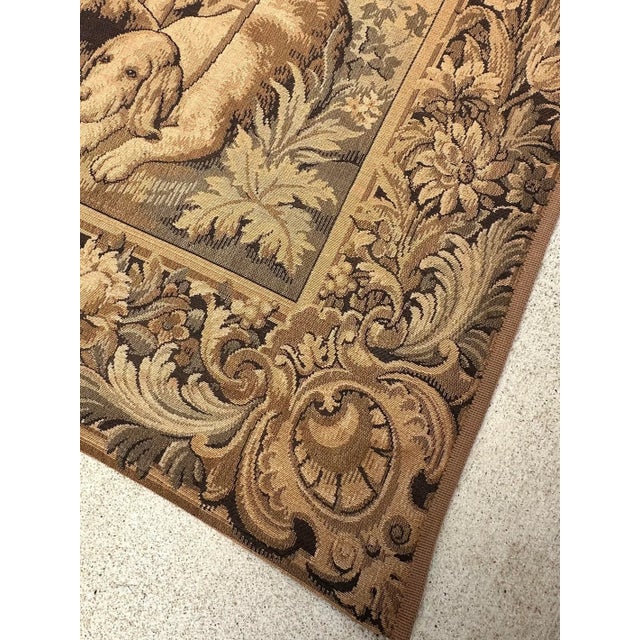 Tapestry depicting hunting dogs. Purchased from estate in Loire Valley. Previous owner is a hunter. Very pleasant scene...