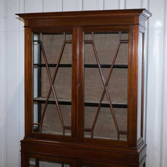 English 19th Centry Glazed Display Curio Cabinet with Fixed Shelves For Sale - Image 3 of 18