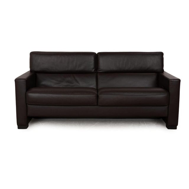 Francis Leather Three Seater Brown Sofa from Brühl For Sale - Image 11 of 11