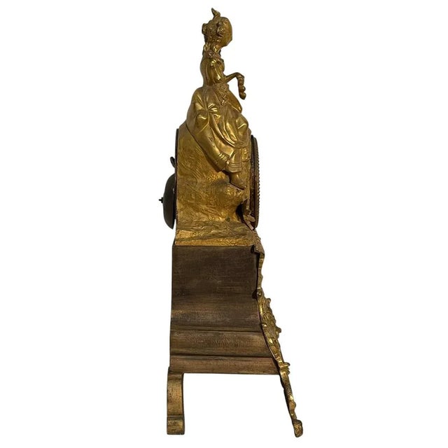 Metal Bronze Table Clock, France, 19th Century For Sale - Image 7 of 9