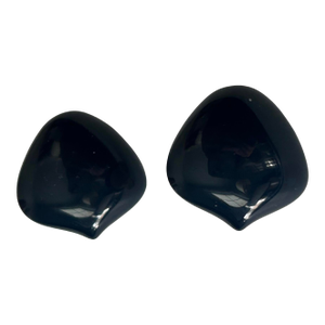Vintage Monet Blue Cabochon Clip-on Earrings | Gold-Tone Setting | Signed Monet | Classic Designer Costume Jewelry, A Pair