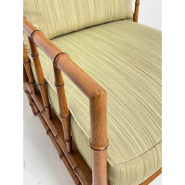 Martha Stewart for Bernhardt French Chippendale Style Faux Bamboo Lounge Chair For Sale In Boston - Image 6 of 9