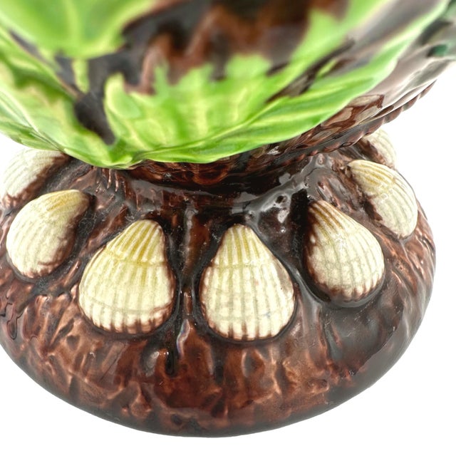A George Jones Majolica 'Palissy Vase' With Snake Handle, English, Ca. 1870 For Sale - Image 11 of 12