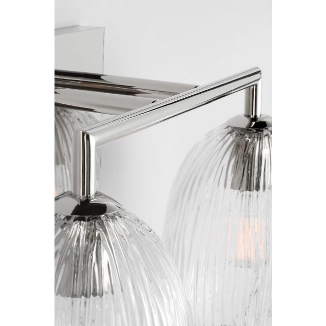 Contemporary Hable by Visual Comfort Studio Serafina 2-Light Vanity Sconce in Polished Nickel Silver Finish For Sale - Image 3 of 5