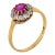 19th Century Victorian Gia Burma No Heat Ruby Diamond 18k Yellow Gold Cluster Ring, Size 8.5 For Sale