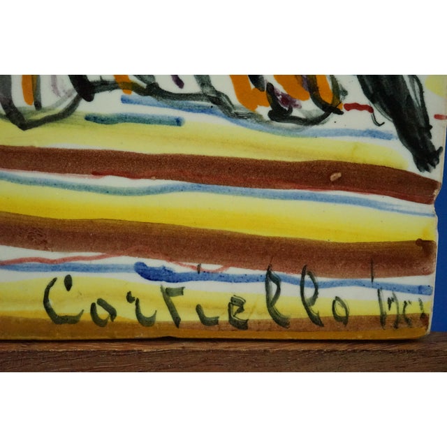 Ceramic Tile with Spanish Flamenco Dancers by Mario Cortiello, Italy, 1920s For Sale - Image 15 of 18