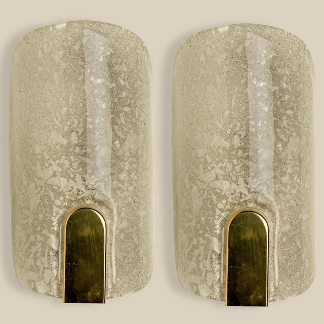 Brass & Glass Wall Lights in the style of Hillebrand, Germany, 1969, Set of 2 For Sale - Image 10 of 11