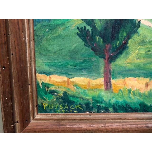 Arye Leo Peysack, German Israeli Oil Painting Jerusalem Panorama of Old City Walls, c.1930 For Sale - Image 4 of 4