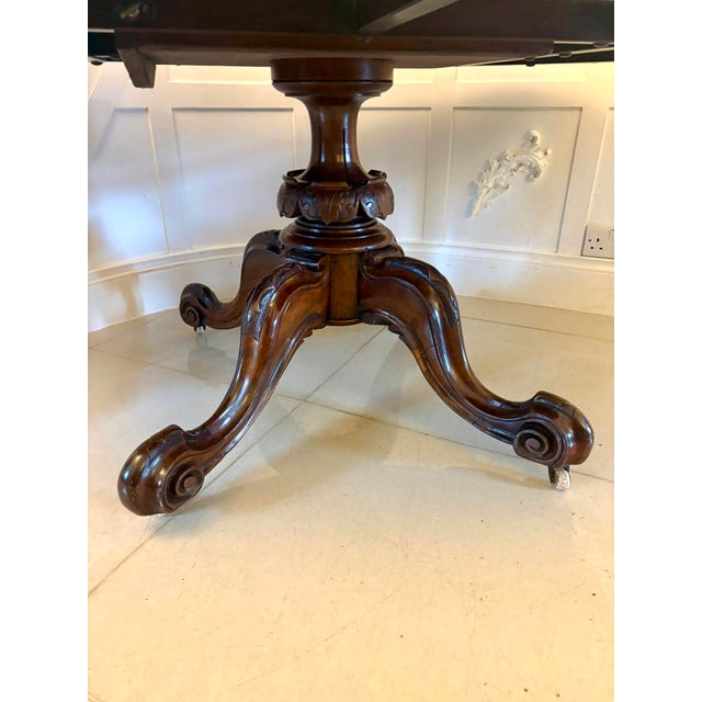 Antique Victorian Burr Walnut Dining Table, 1860 For Sale - Image 11 of 14