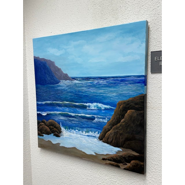 Design Plus Gallery presents "Wavey Waves" an Oil Painting by Ruth Rediger. This original seascape captures rolling surf...