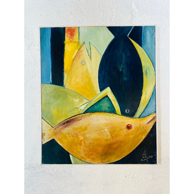 Fine Vintage Abstract Oil on Canvas For Sale - Image 9 of 9