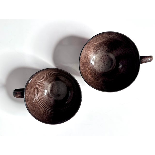 1970s Studio Ceramic Cups with Plant and Animal Decor from Elli & Walter Serocka, Germany, 1970s, Set of 2 For Sale - Image 5 of 15