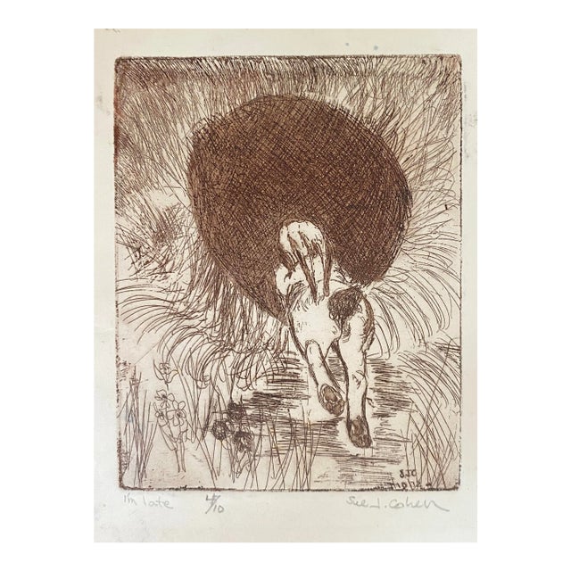 1972 Sue Cohen Late Rabbit Etching For Sale