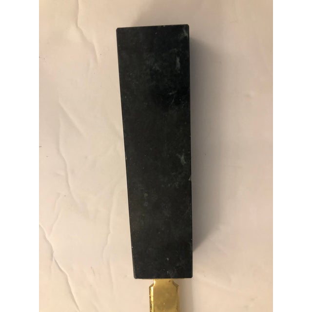 Vintage Marble and Brass Letter Opener For Sale - Image 9 of 9