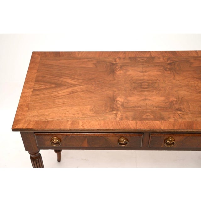 Antique Inlaid Walnut Writing Table, 1920 For Sale - Image 6 of 11