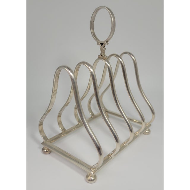 Edwardian English Sheffield Silver Toast Rack, 1900 For Sale - Image 3 of 14