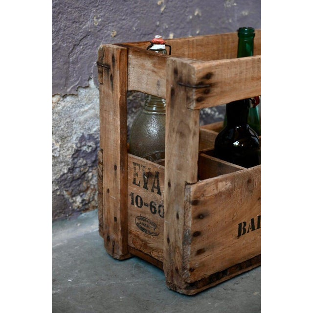 Wood Wooden Bottle Case from Brasserie Barthoux Saunier, 1940s For Sale - Image 7 of 8