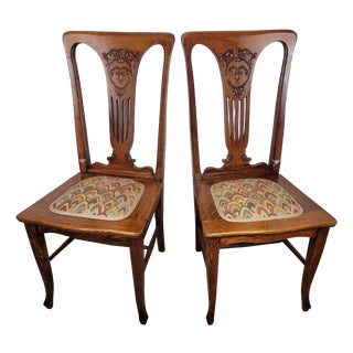 Arts and Crafts Bedroom Chairs, 1940s, Set of 2 For Sale