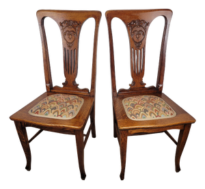 Arts and Crafts Bedroom Chairs, 1940s, Set of 2