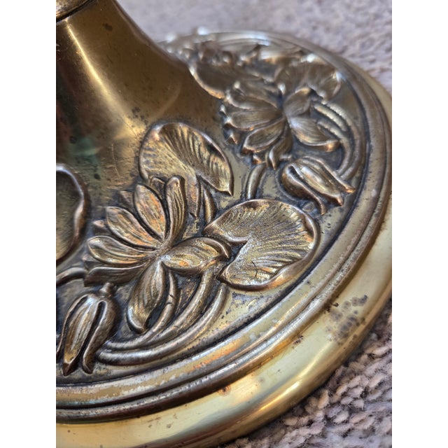 Vintage Brass Single Arm Deco Floor Lamp For Sale - Image 13 of 16