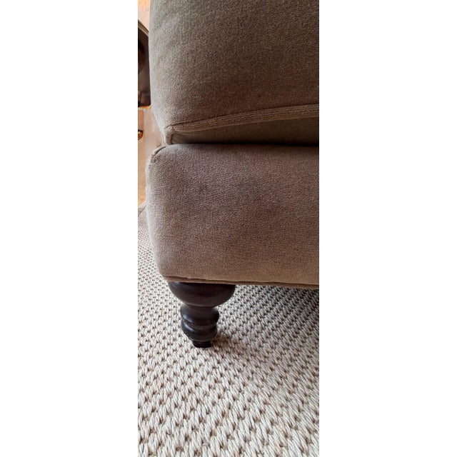 Custom Classic Roll Arm Sofa Upholstered in Velvet by Restoration Hardware For Sale - Image 9 of 17