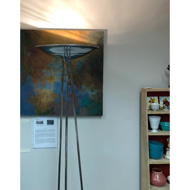 Casella Lighting Casella Lighting Olympiad Torchiere Chrome Floor Lamp For Sale - Image 4 of 8