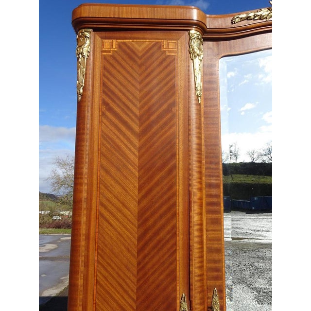 Louis XVI Wardrobe in Marquetry and Bronze, 1920s For Sale - Image 3 of 18
