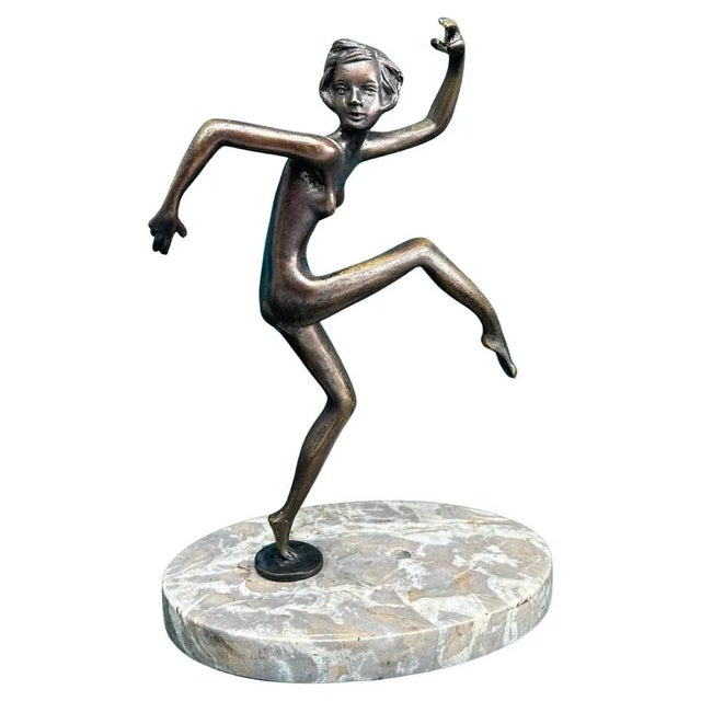 Art Deco Bronze Dancing Girl, 1920s-1940s For Sale - Image 9 of 9