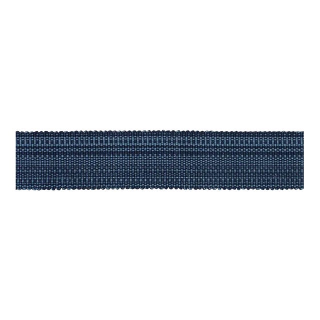 Schumacher Cotton Strie Tape Medium In Indigo 1" For Sale